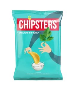 CHIPSTERS Chips SMÂNTÂNĂ ȘI VERDEAȚĂ / Potato Chips SOUR CREAM & HERBS Flavour, 120 g, box 16 pcs   photo 1