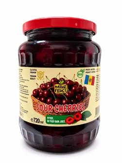 NATURFRUCT Sour Cherries Pitted in thier own juice 720ml box 8pcs    photo 1
