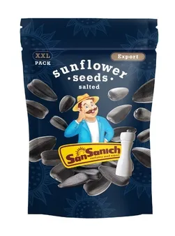SAN SANICH Seminte prajite cu SARE / Roasted Salted Sunflower Seeds, 300 g, box 12 pcs   photo 1