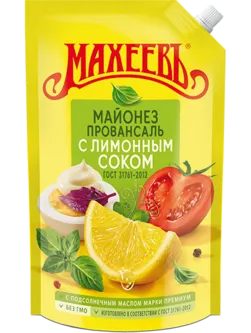 Maheev Maioneza Provencal cu Lemon/  Mayonnaise Provencal with Lemon Juice 50.5%, 380 g box 20pcs   photo 1