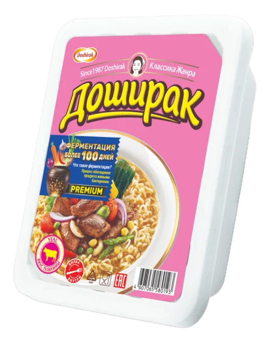 DOSHIRAK Instant Noodles Beef Flavour 90g box 24pcs    photo 1